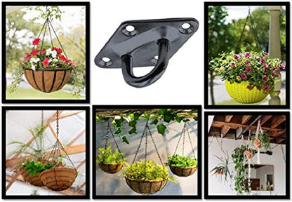 Heavy Duty Hammock Kits & Ceiling Hook Diamond Pad Eye Plates, 304 Stainless Steel & Black Zinc Galvanized Steel Corrosion Resistant, 2, 4 & 8 Packs - color: 8-Pack-Silver-M6