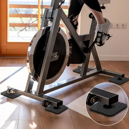 4PCS Double-Sided Non-Slip Exercise Bike Mat Treadmill Mat, 4" x 4" Anti Vibration Mat for Exercise Bike, Treadmill, Walking Pad, Exercise Equipment Mat for Home Gym Floor Protection