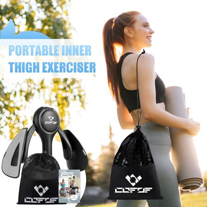 Thigh Trainer for Women, 15-70LB Adjustable Resistance Inner Thigh Exerciser for Pelvic Floor Muscle Repair, Thigh Trainer Kegel Exercise for Shaping, Yoga & Weight Loss at Home Gym