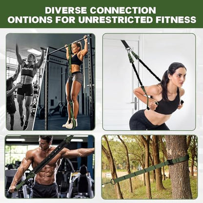 Pull Up Assist Bands Set of 4 Bands 300 Lbs - color: Army Green