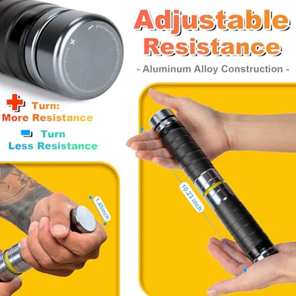 Forearm Strengthener and Wrist, Adjustable Resistance for Hand, Wrist & Forearm Strengthener with All-Metal Build, Portable Wrist Roller Exercise Equipment for Home Gym