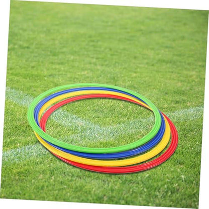 4pcs Soccer Training Rings Plastic Agility Squares Jumping Circles for Speed Agility Drills