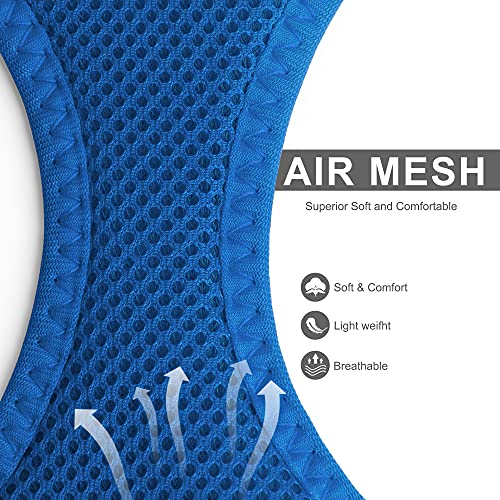 Fida Comfy Dog Harness with Leash, Cat Vest Harness Escape Proof, Breathable Lightweight Soft Mesh, Adjustable Reflective Step-in Harness for Puppy Toy Breeds & Extra-Small Pet (XXS, Blue) - color: Blue, size: XXS (Neck:11.4"-12.2"; Girth:12.6"-14.2")