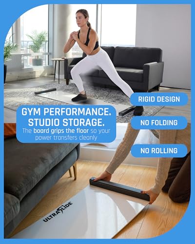 6ft / 5ft Slide Board for Exercise - with Booties & Polish - Sports Cardio Equipment for Home Workouts - Hockey training, Sliders for Working Out, Slide & Balance Board for Agility & Rehab