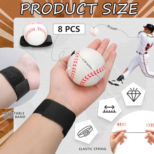 4/8/16/32 PCS Wrist Return Ball 2.36 Inch Bounce Back Ball Rebound Baseball On Elastic String for Wrist Exercise Play