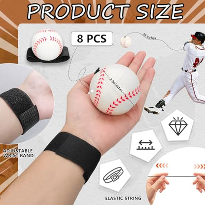 4/8/16/32 PCS Wrist Return Ball 2.36 Inch Bounce Back Ball Rebound Baseball On Elastic String for Wrist Exercise Play