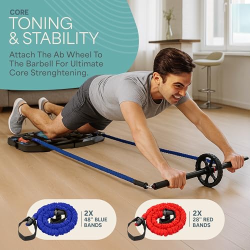 Lifepro Portable Home Gym with Push Up Training Board for Full Body Workouts Push Up Rack Board with 4 Resistance Bands - Home Workout kit Platform for Home Workouts