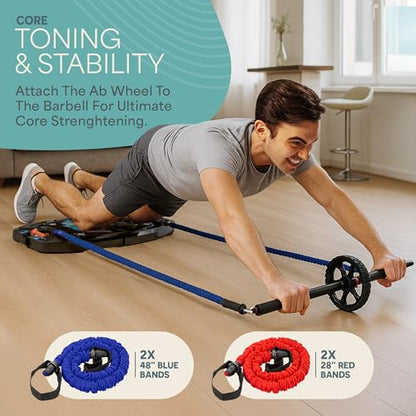 Lifepro Portable Home Gym with Push Up Training Board for Full Body Workouts Push Up Rack Board with 4 Resistance Bands - Home Workout kit Platform for Home Workouts