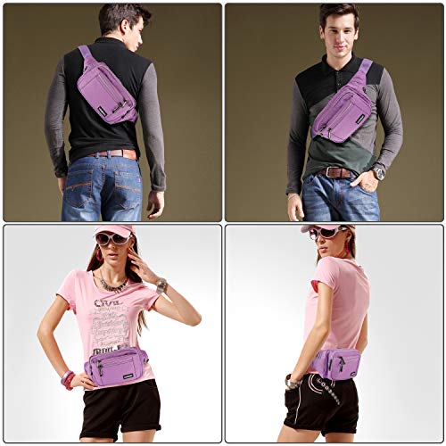 CXWMZY Fanny Packs For Women & Men Waist Pack Hip Bum Bag with Multi-Pockets Large Capacity Waterproof Casual Bum Bag for Disney Traveling Casual Cycling Running Hiking - color: Purple_3