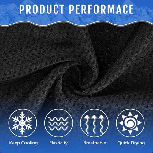 150 Pack Cooling Towels Bulk 40 x 12 Inch Large Chilly Breathable Sweat Sports Cold Towels Sublimation Microfiber Ice Neck Rag for Hot Weather Workout Gym Team Gift (Black) - color: Black