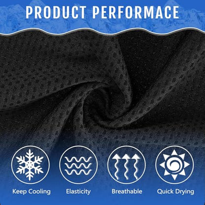 150 Pack Cooling Towels Bulk 40 x 12 Inch Large Chilly Breathable Sweat Sports Cold Towels Sublimation Microfiber Ice Neck Rag for Hot Weather Workout Gym Team Gift (Black) - color: Black