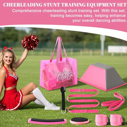 7pcs Stunt Cheer Flyer Training Set, PU Non-slip Flyer Stand, Lightweight Cheerleading Equipment, Stretch Strap, Rotating Board, Ankle Strap, Core Strength Balance Training