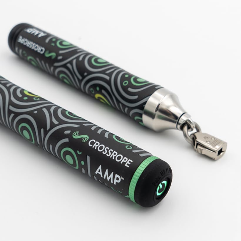 Crossrope AMP Smart Jump Rope Handles - Bluetooth- Connected Handle - Compatible with Crossrope Jump Ropes - Fitness Training for High Calorie Burn and Cardio - Membership Required