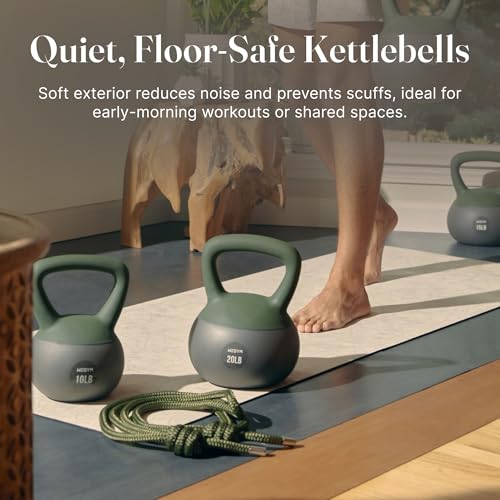 WeGym Soft Kettlebells with Cushioned Impact-Resistant Base and Anti-Slip, Wide-Grip Handle for Home Workouts, Weightlifting, and Full Body Strength Training - color: Forest, style: 10LB
