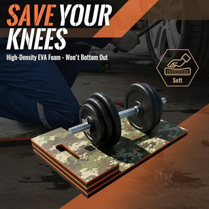 Foldable EVA Utility Mat with Handle, Heavy Duty Mechanic Mat for Kneeling, Workouts, Garages, Gardening, Camping, Picnics, Outdoor Adventures and Home Gyms, Mechanic Kneeling Pad Mechanics Mat-Camouflage - color: camouflage