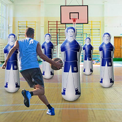 SUNSHINEMALL Inflatable Tackling Dummies for Football Practice Poles,Soccer Training Equipment Wall Dummy Goalkeepr Mannequin Basketball Defender Tumbler for Dribbling Passing Drills