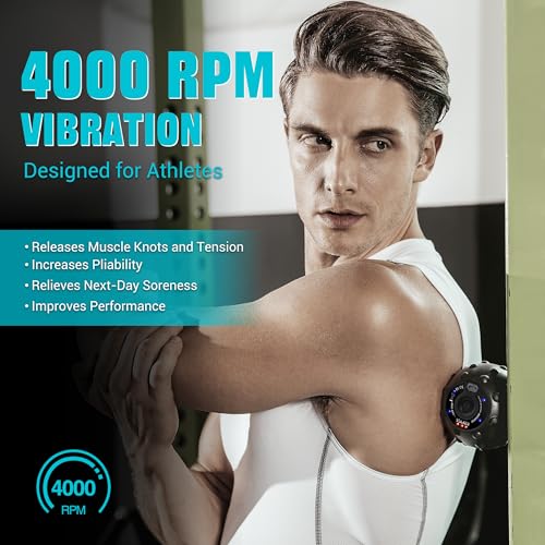 Vibrating Massage Ball for Muscle Recovery with SphereStrap – Target Hard-to-Reach Areas, Hands-Free Back Massage. 4 Speeds High Intensity Trigger Point Massage Ball.