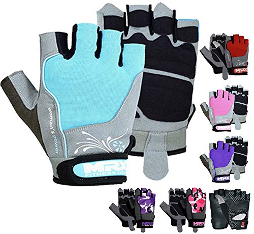 MRX BOXING & FITNESS Weight Lifting/Exercise Grip Gloves for Women, Great for Workouts, Weight Training and More, Pro Series - color: Sky Blue, size: Small