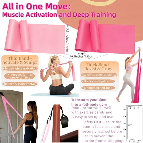 Women Glute Workout Equipment, Hip Thrust Belt for Weights, Booty Bands Exercise Bands Pilates Ball, Glute Workout at Home Pilates Exercise Equipment Kit for Home Gym Fitness Accessories