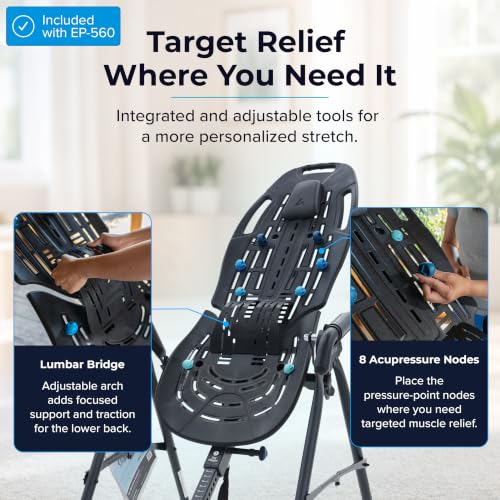 TEETER EP-560 Inversion Table w/Accessories for Back Pain Relief - FDA - Registered, UL Safety Certified, 300 lb Capacity, Designed & Patented in USA - style: EP-560 Classic