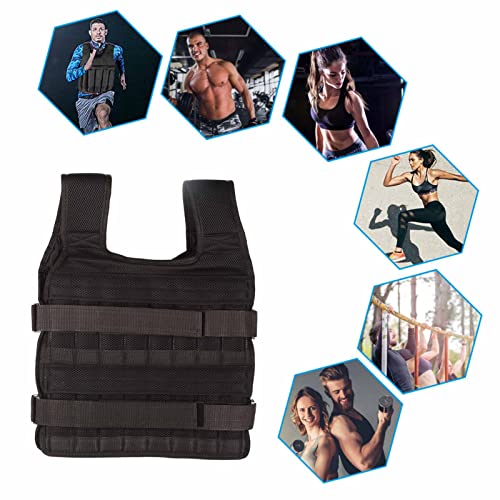 Adjustable Weighted Vest, 15kg Capacity Breathable Workout Vest Fitness Strength Training Jacket with 32 Pockets for Men Women