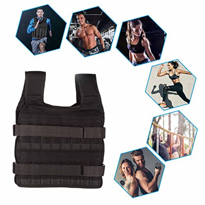Adjustable Weighted Vest, 15kg Capacity Breathable Workout Vest Fitness Strength Training Jacket with 32 Pockets for Men Women