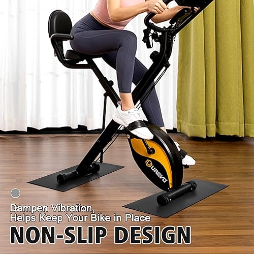 Bike Mat | 2Pack, 30" x 12" Exercise Bike Mat/Treadmill Mat for Hardwood Floors or Carpet, Non-Slip Sweat-Proof Exercise Equipment Mat for Bike Trainer/Stationary Spin Bike - size: 1/4" thick, 11.8" x 30"