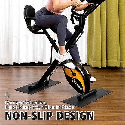 Bike Mat | 2Pack, 30" x 12" Exercise Bike Mat/Treadmill Mat for Hardwood Floors or Carpet, Non-Slip Sweat-Proof Exercise Equipment Mat for Bike Trainer/Stationary Spin Bike - size: 1/4" thick, 11.8" x 30"