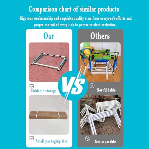 KEULEN Hurdle Set, Agility Training Hurdle Frame, Separate Design, 5 Levels of Height Adjustment, 180° Rotation, Foldable for Easy Storage, Sports Fitness Equipment | Football Training Equipment