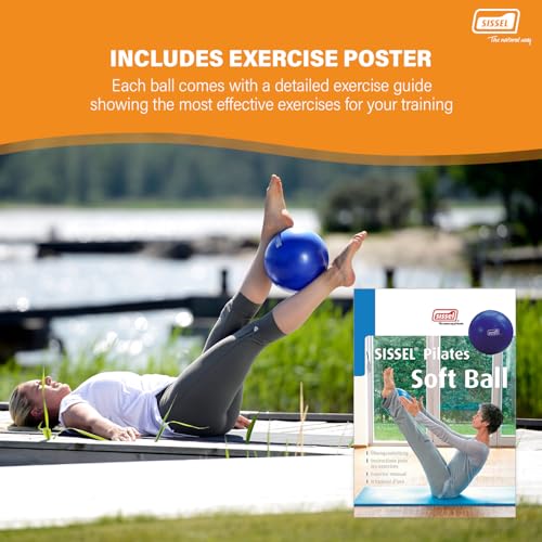 SISSEL Pilates Soft Ball Gray | 8.5 in | Phthalate- & Latex-Free PVC | for Deep Relaxation & Muscle Strengthening | 340 lbs Capacity | Includes Exercise Guide - color: Grey, size: 26 cm