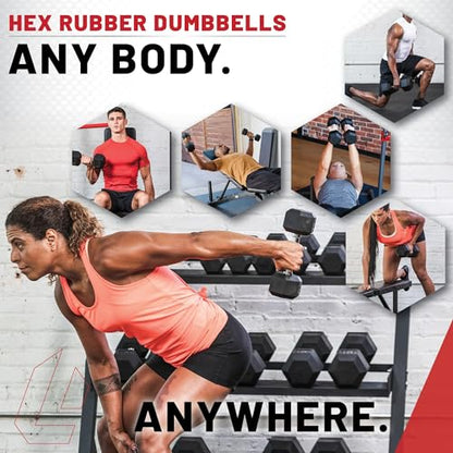 Lifeline Fitness Hex Dumbbells, Rubber Wrapped Hex Dumbbells, Premium Quality, Ergonomic Knurled Handle, Dumb Bells for Exercise, Home Gym Exercise Weights - style: 15 lb
