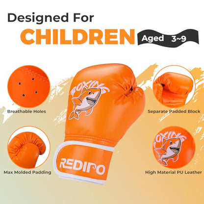 Kids Boxing Gloves, Youth Boxing Training Gloves for Kids 3-9 Year Boys and Girls, 4&6OZ Fighting Gloves, Punching Bag Kickboxing Thai Mitts MMA Training Sparring Gloves