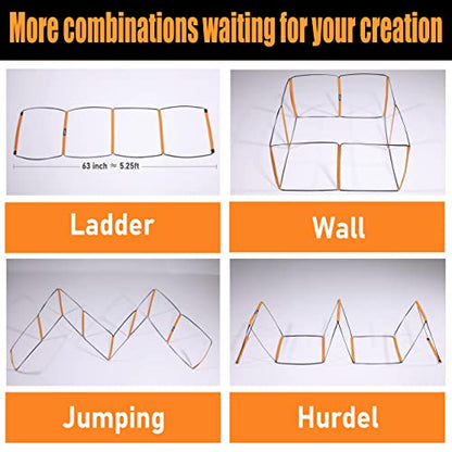 Agility Ladder, Agility Training Equipment, Soccer Speed Ladder, Football Footwork Ladder, Workout Ladder for Kid Adult, Foldable Instant Set-up & Tangle-Free & Carry Bag(4/8/8+4/12 Rung)