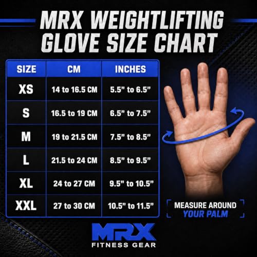 MRX Weight Lifting Gloves Gym Fitness Exercise Bodybuilding Workout Powerlifting - color: Blue, size: X-Large