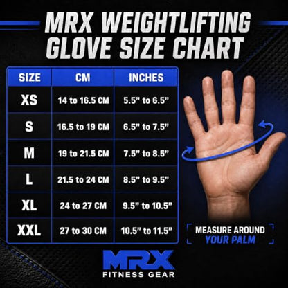 MRX Weight Lifting Gloves Gym Fitness Exercise Bodybuilding Workout Powerlifting - color: Blue, size: X-Large