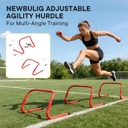 Agility Ladder Speed Training Equipment Set-20ft Ladder,12 Cones, 4 Adjustable Hurdles, Jump Rope, Resistance Parachute| Soccer,Basketball, Football Practice Equipment for Youth, Adults