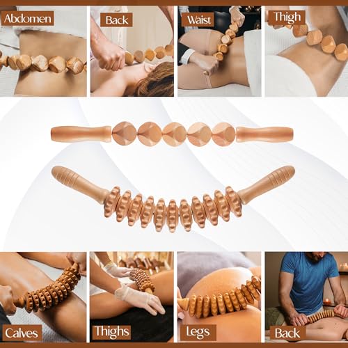 5 PCS Wood Therapy Massage Tools - Professional Maderoterapia Set for Body Contouring, Circulation Support and Muscle Tension Relief