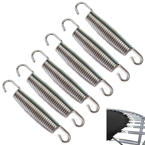 6 Pack Trampoline Springs Replacement 5.5 Inch Heavy Duty Stainless Steel Fitness Rebounder Extension Spring for Outdoor Trampolines Recreational Indoor Exercise Trampoline Mini Trampoline