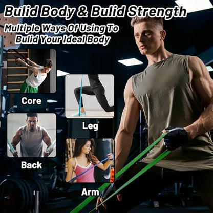Pull Up Assistance Bands Set 6 Pcs, Resistance Workout Exercise Bands for Men & Women, Muscle Training, Physical Therapy, Working Out, Body Stretching