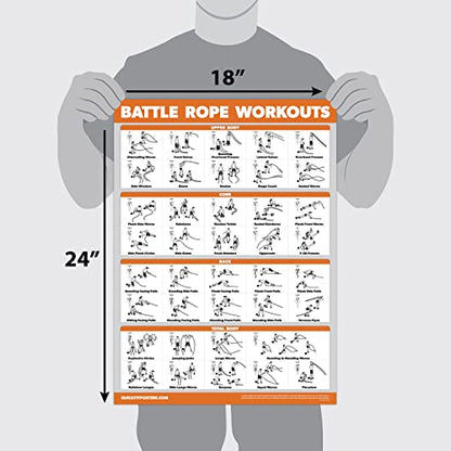 Palace Learning Battle Rope Workout Poster - Laminated - Illustrated Exercise Chart (LAMINATED, 18" x 24")