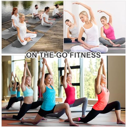 Funtery 3 mm Thin Yoga Mats Bulk, 68 x 24 in - color: Grey