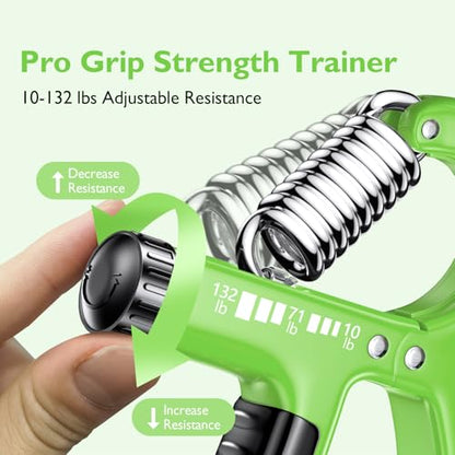 FitBeast Grip Strengthener Forearm Strengthener, Adjustable Hand Grip for Strength Training & Rehabilitation, 10-132 lbs Resistance, Ideal for Athletes and Physical Therapy - color: Light Green
