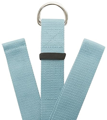 Everyday Yoga Strap with Metal D-Ring Athletic Stretching, 6ft/8ft/10ft - color: Slate Blue, size: 8 Foot