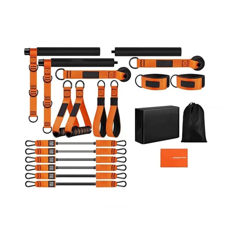 Sakerplus Pilates Kit Pilates Bar Kit with Resistance Bands, Full Body Workout System, Portable Home Gym for Stretching, Strength Training, Core Exercise