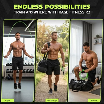 Rage Fitness R2 Speed Jump Rope – Adjustable PVC Speed Rope with Smooth Bearing Handles for Beginners to Advanced, Fast Cardio & Efficient Workouts