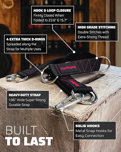 THEFITGUY Cable Extension Straps for Cable Machine Attachments & Gym (Pair) | Multifunctional heady-duty straps with 5 length options for cable machines, handles, ropes, pull-up bars & more