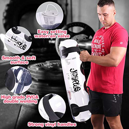 Aqua Bag Workout, Adjustable Training Bag and Power Bag with Water, Core and Balance Trainer, Portable Stability Fitness &Full Body Exercise Equipment for Weight