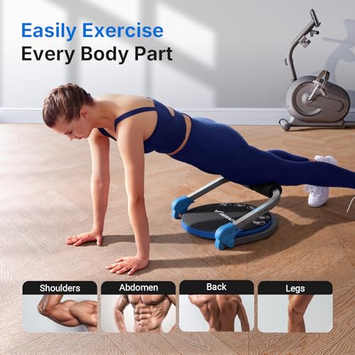 MERACH Ab Machine, Sit Up Exercise Equipment with 3 Adjustable Resistance Levels, Automatic Rebound Ab Crunch Machine for Core Workout, Ab Workout Equipment for Stomach