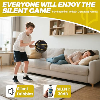 Upgraded Weighted Silent Basketball, High-Density Quiet Indoor Training Ball with Gift Box, Real Bounce Soft Material, Ideal for Home & Apartment Dribbling Practice