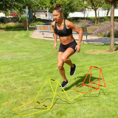 Trapezoid Agility Rings for Speed Training & Agility Footwork Training Speed Hurdles Ladder with Carrying Bag